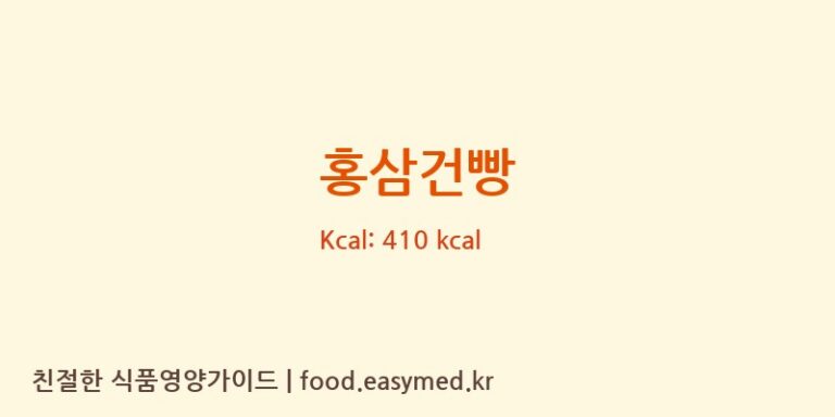 홍삼건빵 칼로리 및 주요 영양소 분석 (정든식품)