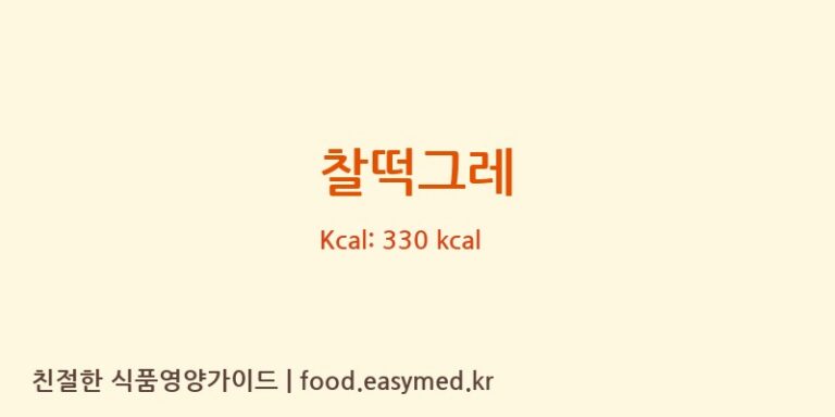 [주식회사 더블씨베이커리] 찰떡그레 다이어트 영양 정보 (당류, 단백질)