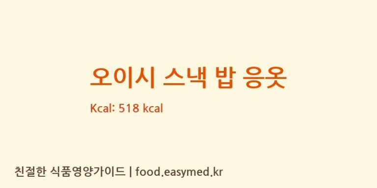 [VIETNAM LIWAYWAY JOINT STOCK CO] 오이시 스낵 밥 응옷 영양성분 (칼로리, 단백질, 나트륨)