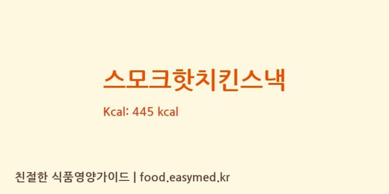 [(주)즐미가농업회사법인] 스모크핫치킨스낵 다이어트 영양 정보 (당류, 단백질)