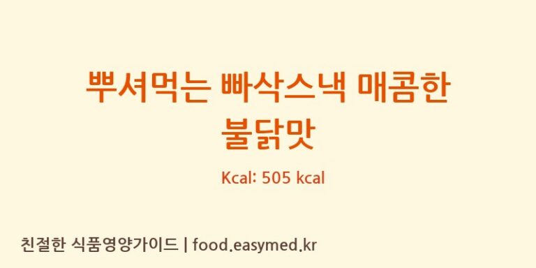 [SHANDONG HAOYOU FOOD CO.,LTD.] 뿌셔먹는 빠삭스낵 매콤한 불닭맛 영양성분 (칼로리, 단백질, 나트륨)