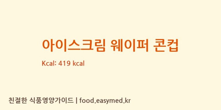 [CHOI CHEW COMPANY LIMITED] 아이스크림 웨이퍼 콘컵 다이어트 영양 정보 (당류, 단백질)