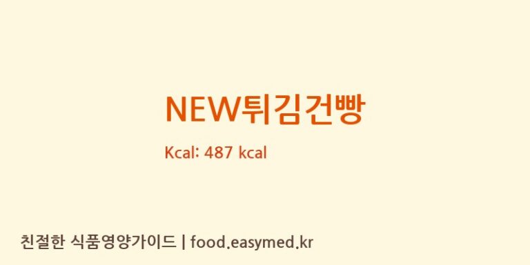NEW튀김건빵 칼로리 및 주요 영양소 분석 (㈜금풍제과)