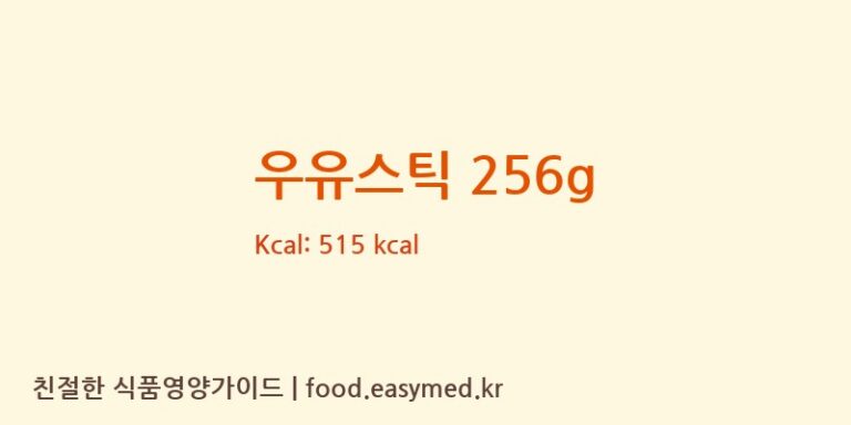 우유스틱 256g 칼로리 및 주요 영양소 분석 (HEBEISHIJIHUAAOFOODINDUSTRYCO.,LTD)