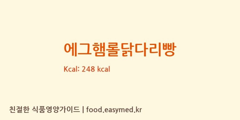 [㈜푸드코아] 에그햄롤닭다리빵 영양성분 (칼로리, 단백질, 나트륨)