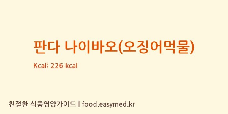 [QINGDAO HANFUGONG FOOD CO.,LTD] 판다 나이바오(오징어먹물) 다이어트 영양 정보 (당류, 단백질)
