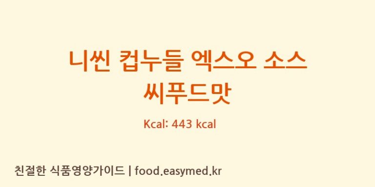 [NISSINFOODS(THAILAND)CO.,LTD] 니씬 컵누들 엑스오 소스 씨푸드맛 영양성분 (칼로리, 단백질, 나트륨)