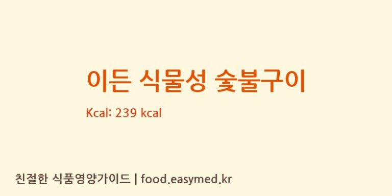 이든 식물성 숯불구이 칼로리 및 주요 영양소 분석 ((주)이든에프앤씨(진천공장))