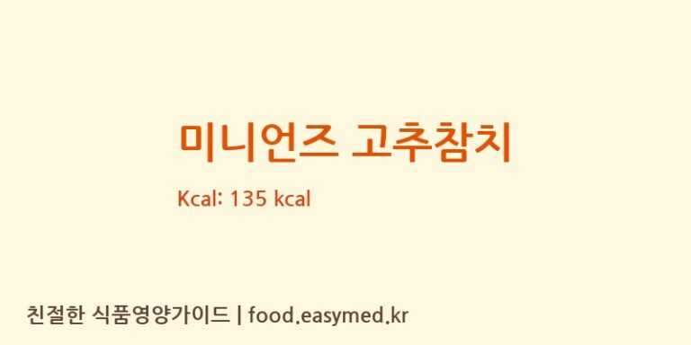 [삼진물산㈜] 미니언즈 고추참치 다이어트 영양 정보 (당류, 단백질)
