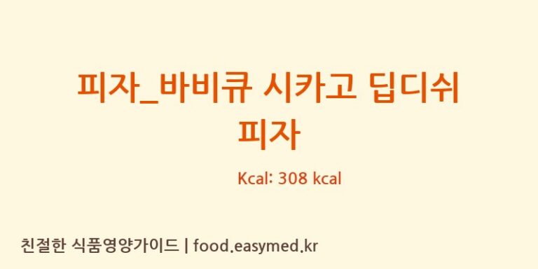 [굽네치킨] 피자_바비큐 시카고 딥디쉬 피자 영양성분 (칼로리, 단백질, 나트륨)