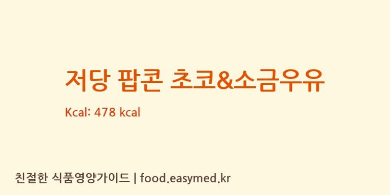 [㈜바프] 저당 팝콘 초코&소금우유 영양성분 (칼로리, 단백질, 나트륨)