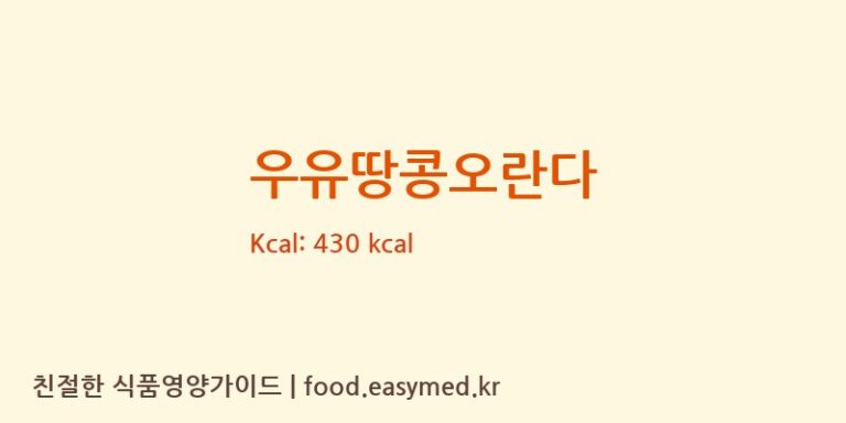 [그래인에프앤디] 우유땅콩오란다 다이어트 영양 정보 (당류, 단백질)