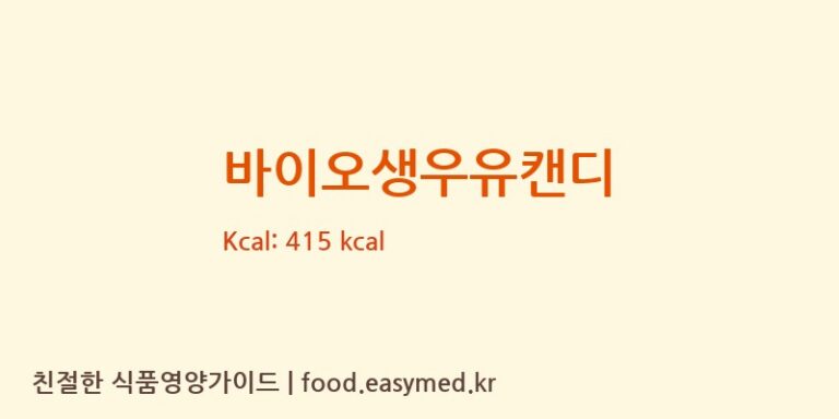 [㈜오리온] 바이오생우유캔디 영양성분 (칼로리, 단백질, 나트륨)