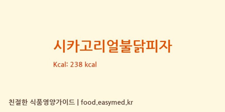 [(주)월드푸드] 시카고리얼불닭피자 영양성분 (칼로리, 단백질, 나트륨)