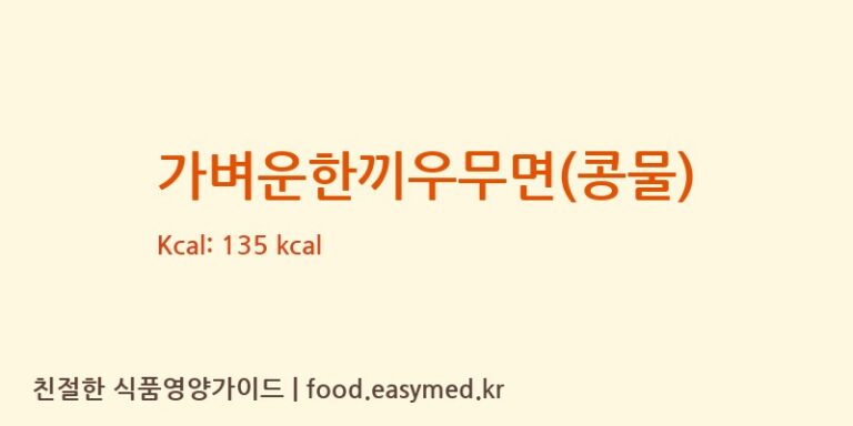 가벼운한끼우무면(콩물) 칼로리 및 주요 영양소 분석 (지리산맑은물춘향골영농조합법인)