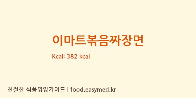 [삼양식품(주)원주공장] 이마트볶음짜장면 영양성분 (칼로리, 단백질, 나트륨)