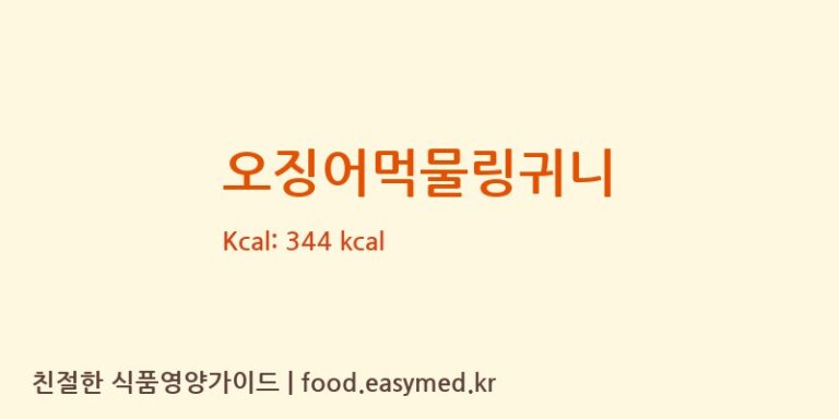 오징어먹물링귀니 영양성분 (칼로리, 단백질, 나트륨)