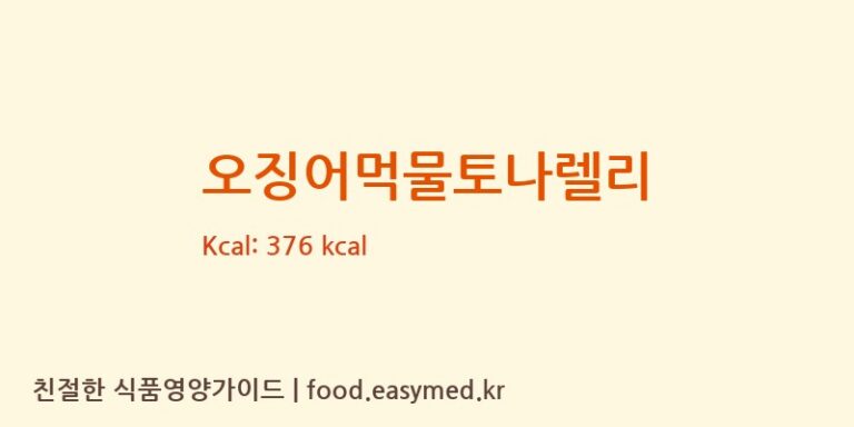 오징어먹물토나렐리 영양성분 (칼로리, 단백질, 나트륨)