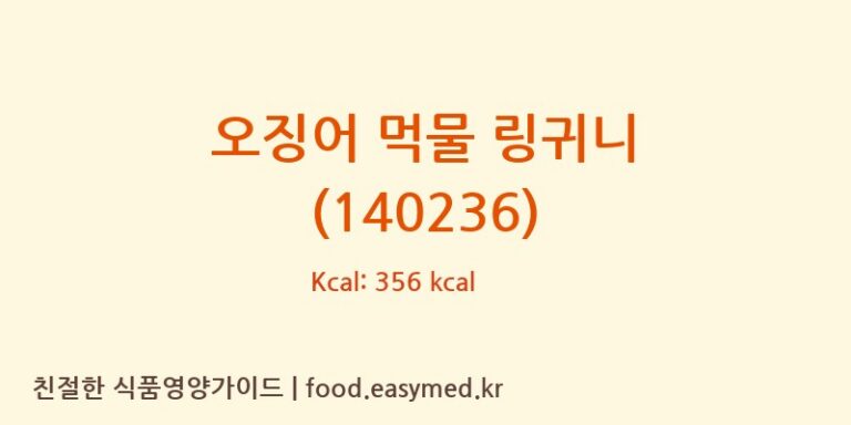 오징어 먹물 링귀니 (140236) 칼로리 및 주요 영양소 분석 (LA CAMPOFILONE SRL SOCIETA AGRICOLA)