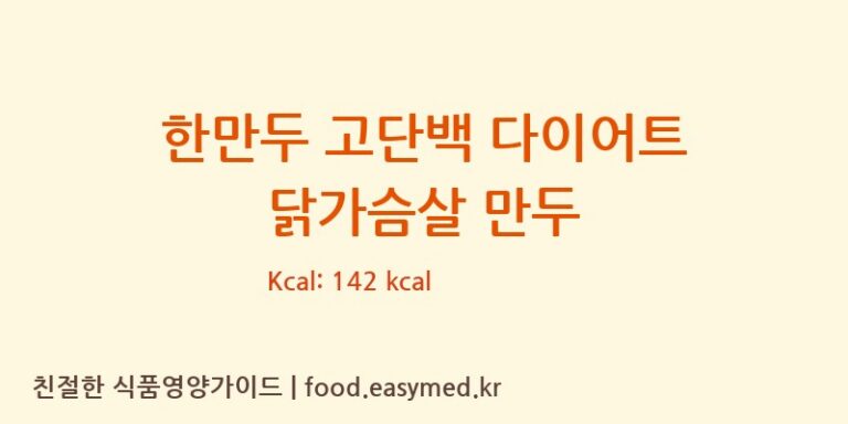 [농업회사법인한만두식품 주식회사] 한만두 고단백 다이어트 닭가슴살 만두 영양성분 (칼로리, 단백질, 나트륨)