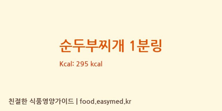 [씨제이제일제당주식회사] 순두부찌개 1분링 영양성분 (칼로리, 단백질, 나트륨)