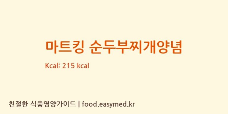 [㈜시아스] 마트킹 순두부찌개양념 다이어트 영양 정보 (당류, 단백질)