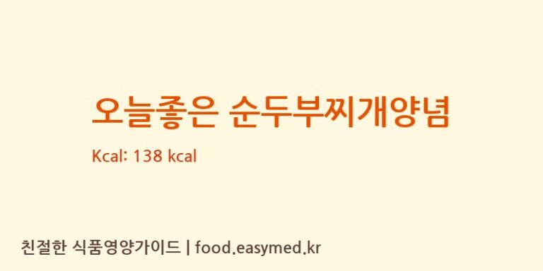 [(주)송림에프에스] 오늘좋은 순두부찌개양념 다이어트 영양 정보 (당류, 단백질)
